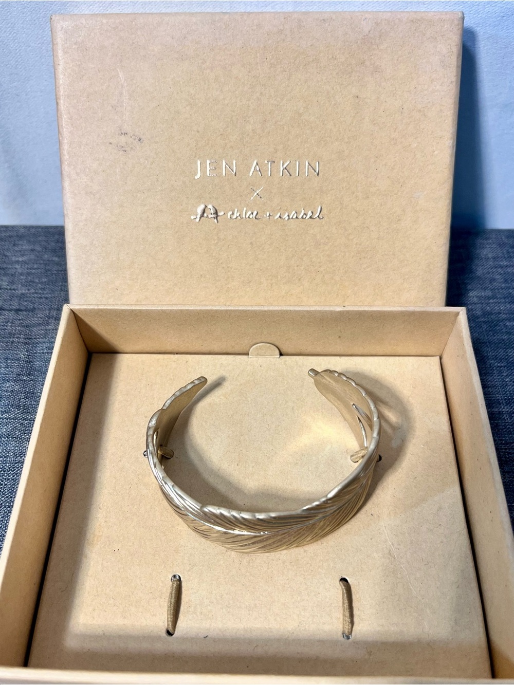 Chloe + Isabel Gold Feather Open Cuff Bracelet